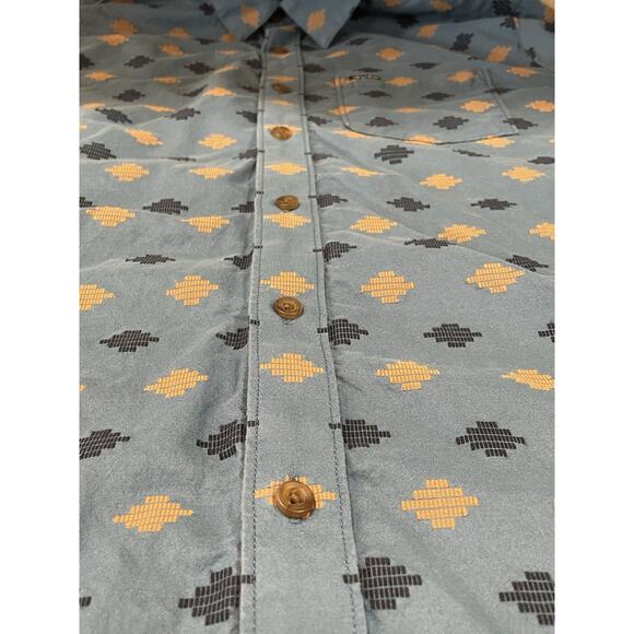 Volcom Men’s Sz Medium Woven Stackstone Classic Fit Blue Short Sleeve Button Up - Picture 5 of 10